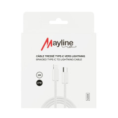Câble Mayline USB-C vers Lightning 27W 2 m | Smarty