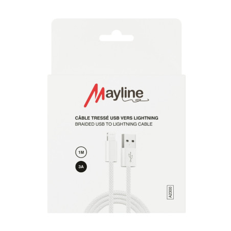Câble Mayline USB vers Lightning 3A – nylon tressé 1 m