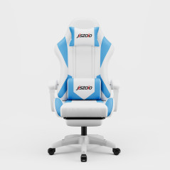 Chaise gaming ergonomique ECO – vérin gaz classe 4, antiexplosion, repose-pieds