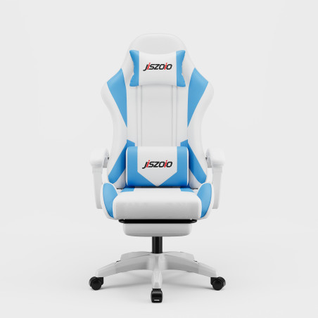 Chaise gaming ergonomique ECO – vérin gaz classe 4, antiexplosion, repose-pieds