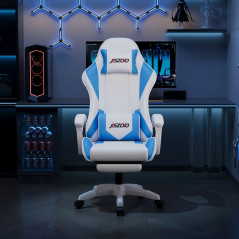 Chaise gaming ergonomique avec repose-pieds | Smarty