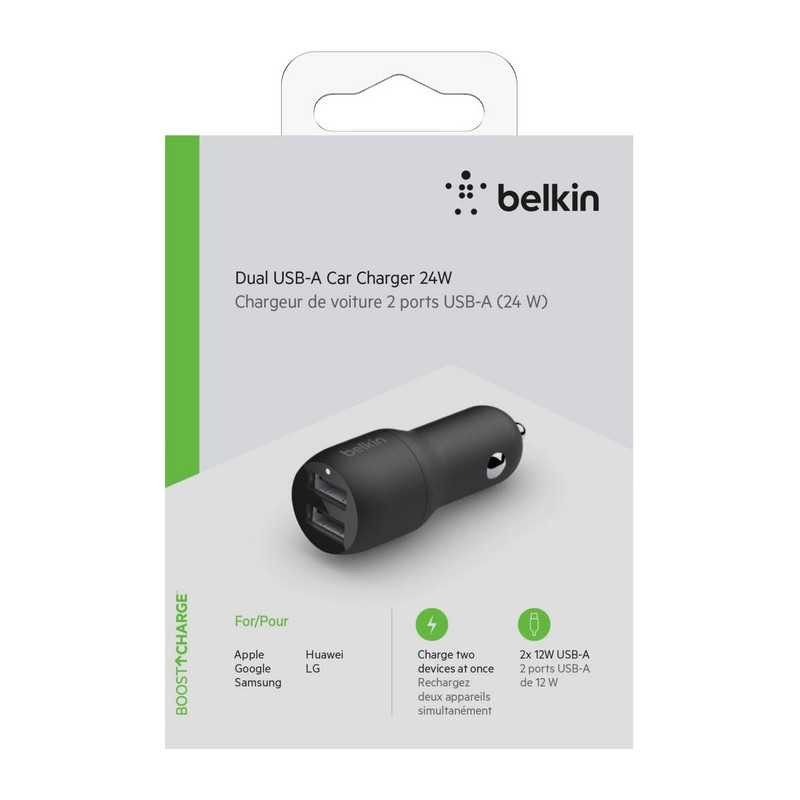 Chargeur Allume-Cigare BELKIN 2 Ports USB 24W - CCB001BTBK