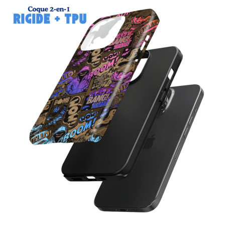 Coque de protection magnétique double couche ECO – Blocs de construction colorés