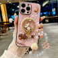 Coque magnétique ECO pour iPhone – Support décoratif, bracelet perlé, rose