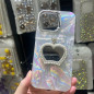 ECO iPhone Case – Pearlescent heart mirror, pearls and crown