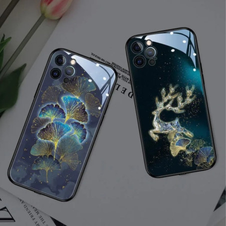 Coque lumineuse iPhone – Cerf doré Flash LED