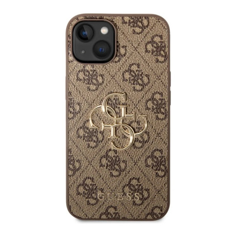 Coque iPhone Guess GUHCP 4GMGBR Grand Logo métal – Marron