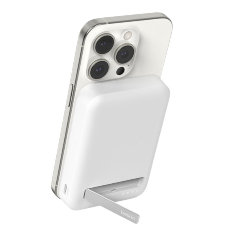 Belkin Batterie externe MagSafe Qi2 BPD007btWH – 8 000 mAh 15 W Blanc Belkin Batterie externe MagSafe Qi2 BPD007btWH – 8 000 mAh 15 W Blanc