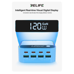 Chargeur GaN RELIFE Q2 120W 8 ports gris | Smarty