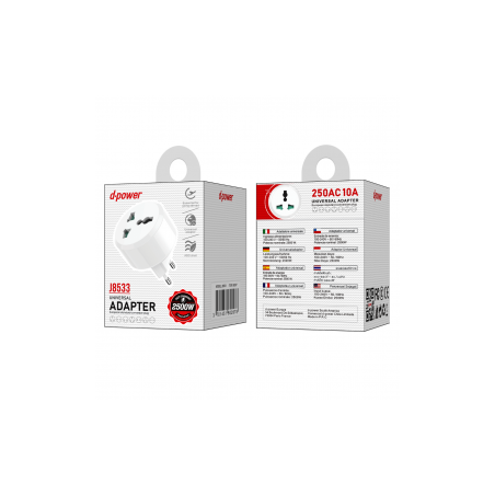 Adaptateur Secteur Universel 6A Max- D-power J8533 - Blanc - Alimentat