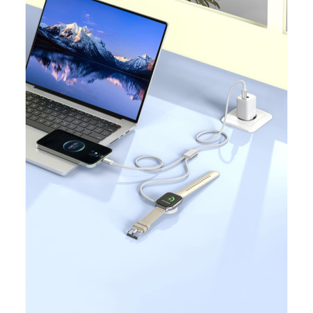 Câble de charge 2-en-1 XSSIVE XSS-WATCH2IN1CC – USB-C/USB-C pour iWatch