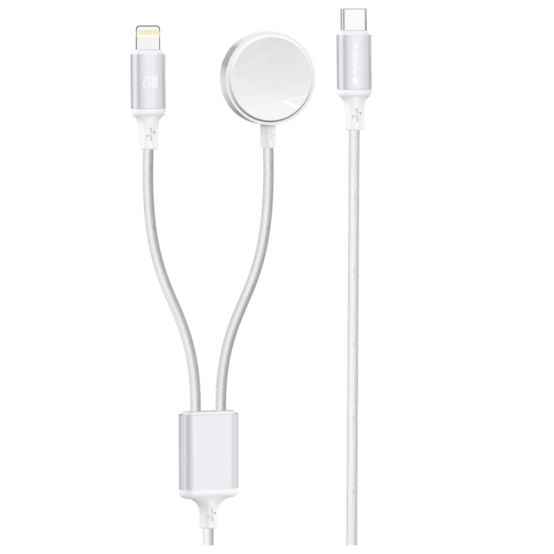 Câble de charge 2-en-1 XSSIVE XSS-WATCH2IN1CL – USB-C/Lightning pour iWatch