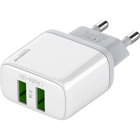 Chargeur duo USB 2,1 A XSSIVE XSS-AC54 Blanc
