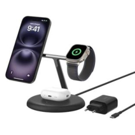 Belkin Station de recharge Qi2 3-en-1 – 15W WIZ023vfBK