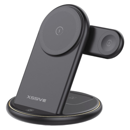 Chargeur sans fil magnétique Xssive XSS-STAND15 – 5-en-1 Noir