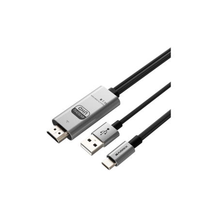 Adaptateur USB-C vers HDMI Mâle 2M+USB-A 1M XSSIVE - XSS-HD06 - Alimen