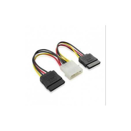Adaptateur d'alimentation 4 pin Mâle / 2 * 15 Pin SATA coudé Femelles