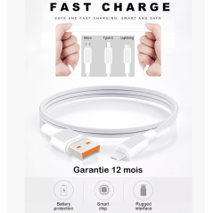 Câble USB Renforcé pour Smartphone (Vrac) | Smarty Paris 18e