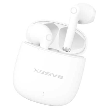 Écouteurs Bluetooth XSSIVE XSS-TWS6W – Blanc avec boîtier de chargement