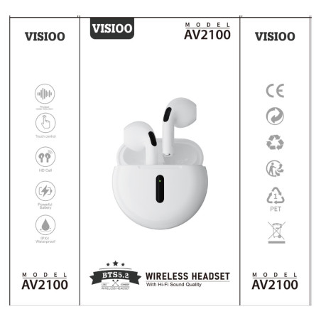 Écouteurs Bluetooth D-power K6203/AV2100 – Blanc