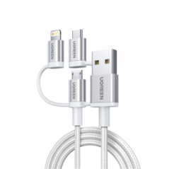 Cable 3 en 1 Nylon Tréssé USB Ligthning /Micro/Type-C - UGREEN 50203 -