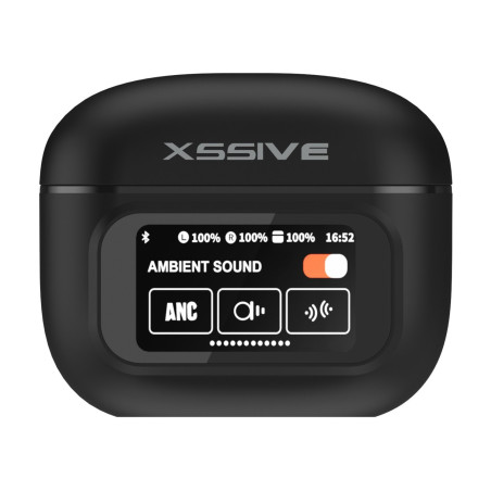 Écouteurs sans fil XSSIVE XSS-TWS16BANC – ANC, écran tactile LCD noir