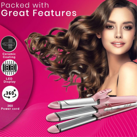 Styler cheveux 4-en-1 VGR V563 – Rose, professionnel
