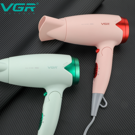 Foldable Hair Dryer VGR V428 – Green, 1200/1600W, dual voltage