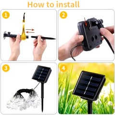 Guirlande solaire LED étoiles 100 LED 12 m | Smarty