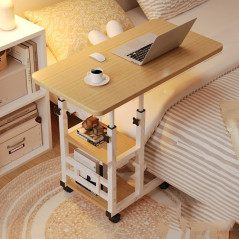 Table de chevet mobile ECO – 80 x 40 cm Marron hauteur réglable 60 à 85 cm