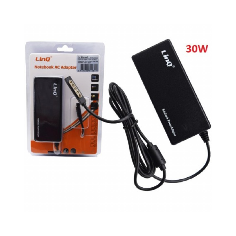 Chargeur Secteur PC Microsoft Surface - Type L 5 Pin (Mag) - 30W 12V / 2.82A - LinQ MS3012 — LinQ · Smarty Paris 18e