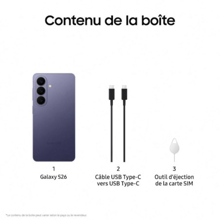 Samsung Galaxy S26 5G SM-S942BZVHEUB – 512 Go Violet