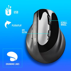 NGS Evo Moksha Vertical Wireless Mouse Black | Smarty