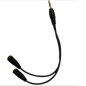 Audio Cable ECO 3.5 mm Male to 2 x 3.5 mm Female – 19.5 cm, Black Audio Cable ECO 3.5 mm Male to 2 x 3.5 mm Female – 19.5 cm, Black