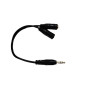 Audio Cable ECO 3.5 mm Male to 2 x 3.5 mm Female – 19.5 cm, Black Audio Cable ECO 3.5 mm Male to 2 x 3.5 mm Female – 19.5 cm, Black