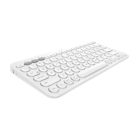 Logitech Clavier Bluetooth K380 Multi-Device – Blanc, QWERTY espagnol