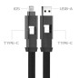 Câble de chargement USB 4-en-1 – magnétique, dragonne, charge rapide