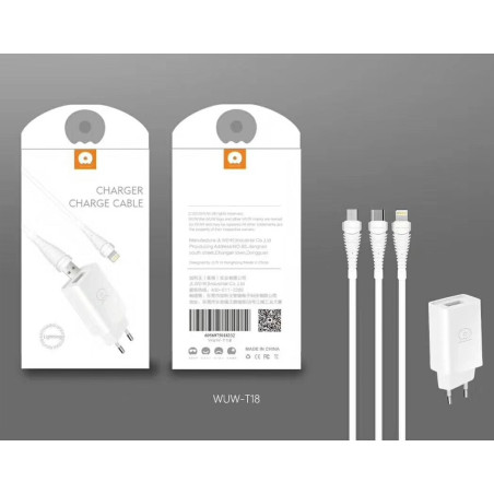 Kit Chargeur / Câble 1M (WUW-T18) | Smarty Paris 18e