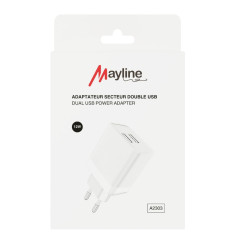 Chargeur Mayline double USB 12W | Smarty Paris