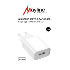 Chargeur secteur Mayline USB 2,4 A 12W