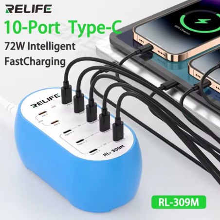 Chargeur intelligent RELIFE RL-309M – 10 ports Type-C