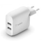 Belkin Adaptateur secteur 2 USB-A – 24W WCB002vfWH Belkin Adaptateur secteur 2 USB-A – 24W WCB002vfWH