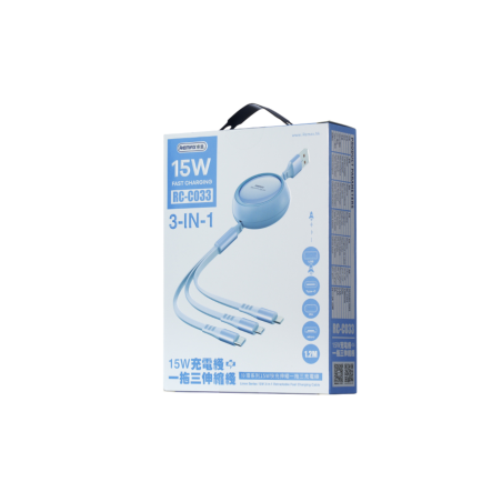 Câble 3 en 1 en alliage d'aluminium USB/ lightning/ USB-C/ Micro Charg