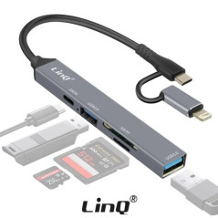 LinQ IT7943 Type-C/Lightning 6-in-1 Hub