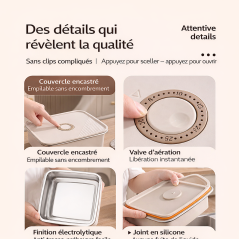 Boîte hermétique 1100 ml inox 304 kakam | Smarty