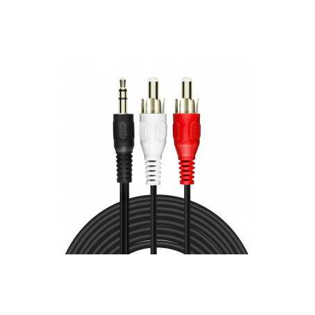 Câble Audio Jack 3.5mm Mâle / 2 RCA Mâles Nylon Tressé 3m LinQ MM0230