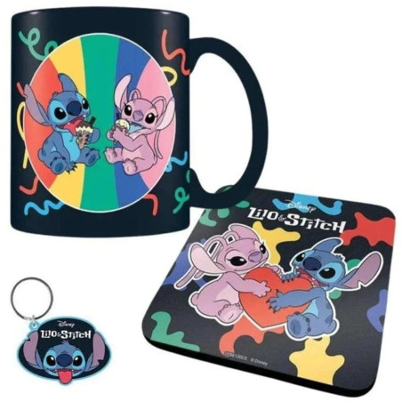 Gift Set Disney Stitch & Angel 3-in-1 – Mug, Saucer and Keyring