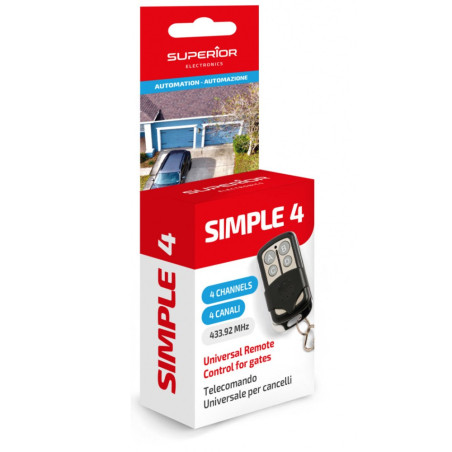 Télécommande portail Superior Electronics SUPRF002 – RF 433,92 MHz 4 boutons