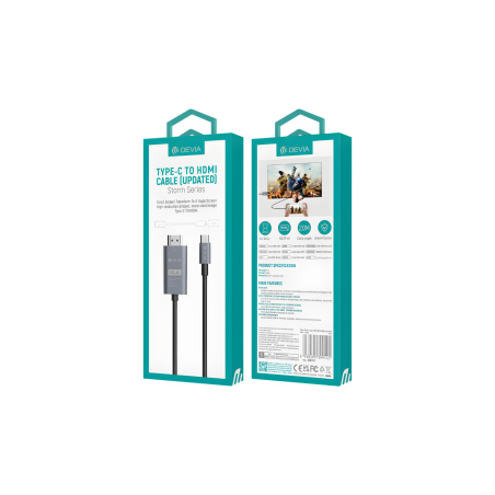 Câble HDMI vers Type C (Actualisé) - Devia Storm Series - 2 M - Noir -