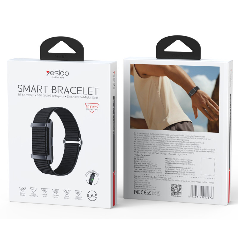 Bracelet connecté YESIDO IO45 – 30 jours, cardio, SpO2, stress, alertes Bracelet connecté YESIDO IO45 – 30 jours, cardio, SpO2, stress, alertes